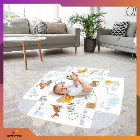 Mata edukacyjna interaktywna dla dziecka dzieci dwustronna składana kojec