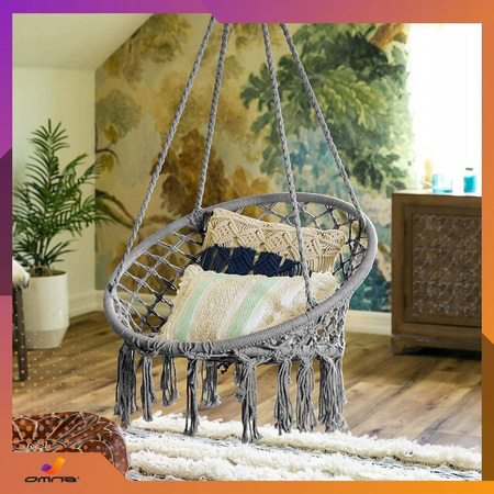 Fotel wiszący huśtawka bocianie gniazdo do domu, ogrodu na taras dla dzieci