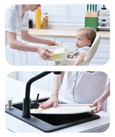 KRZESEŁKO DO KARMIENIA DLA DZIECI 3w1 TACA FOTELIK