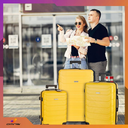 Zestaw 3 solidnych walizek podróżnych bagaż kufer lekka samolot 94L+63L+40L