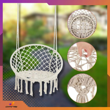 Fotel wiszący huśtawka bocianie gniazdo do domu, ogrodu na taras dla dzieci