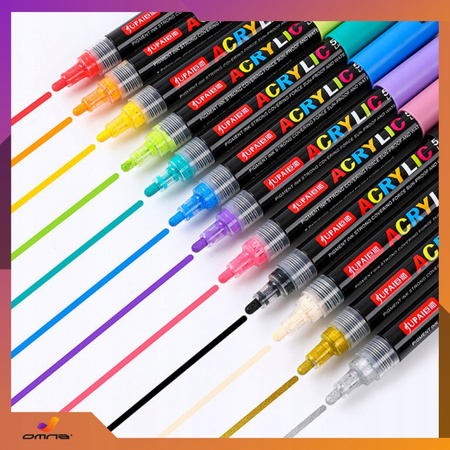 Markery akrylowe pisaki do kamieni szkła drewna wodoodporne guangna 24 szt