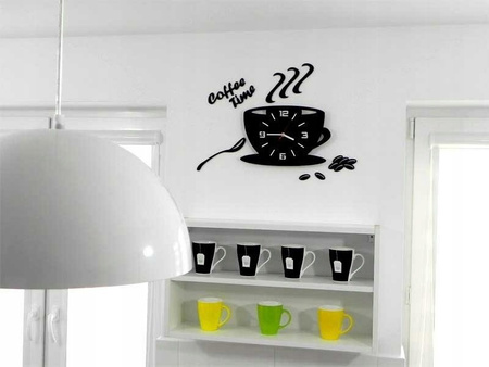 Kuchenny zegar ścienny FILIŻANKA EFEKT 3D