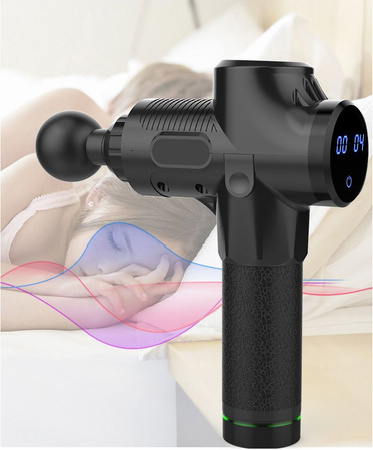 PISTOLET DO MASAŻU BEZPRZEWODOWY MOCNY 8 GŁOWIC
