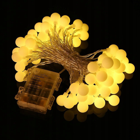 LED 50 LAMPKI NA CHOINKĘ BATERIE 500cm BARWA ŻÓŁTA