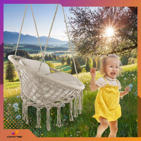 Fotel wiszący ogrodowy huśtawka bocianie gniazdo do domu ogrodu z poduszką