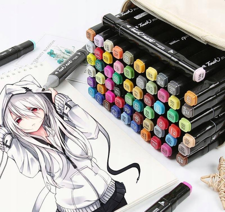 MARKERY MEGA ZESTAW 168 SZTUK KOLORY ETUI NASYCONE