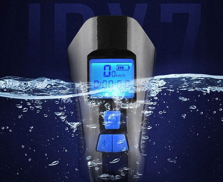 LAMPKA ROWEROWA LED LICZNIK KM+TYŁ PRĘDKOŚCIOMIERZ