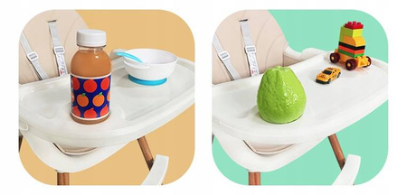 KRZESEŁKO DO KARMIENIA DLA DZIECI 3w1 TACA FOTELIK