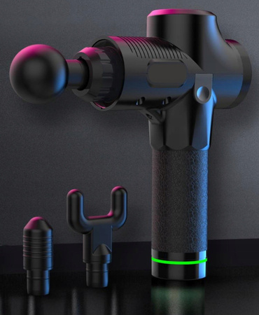 PISTOLET DO MASAŻU BEZPRZEWODOWY MOCNY 8 GŁOWIC