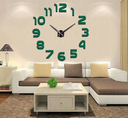 ZEGAR ŚCIENNY DIY L001 DUŻY NOWOCZESNY CZARNY