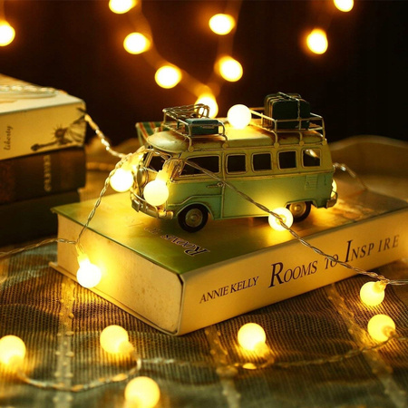 LED 50 LAMPKI NA CHOINKĘ BATERIE 500cm BARWA ŻÓŁTA