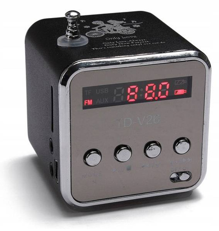 PRZENOŚNE RADIO FM AKUMULATOROWE Z GŁOŚNIKIEM LED