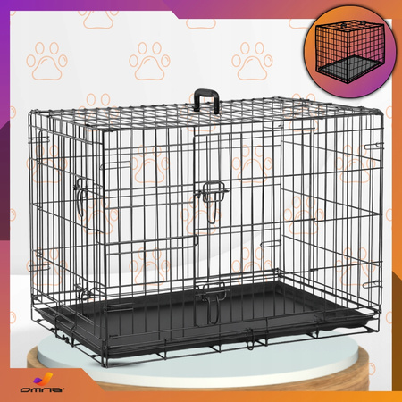 Klatka dla psa kennelowa do samochodu transportowa metalowa kojec 92x57x63