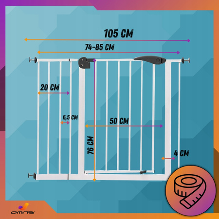 Bramka zabezpieczająca barierka ochronna na schody drzwi rozporowa płotek