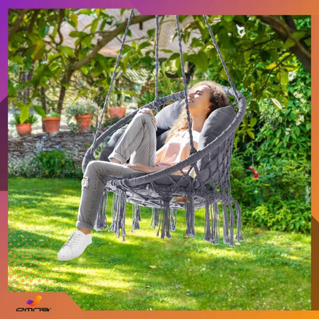 Fotel wiszący ogrodowy huśtawka bocianie gniazdo do domu ogrodu z poduszką