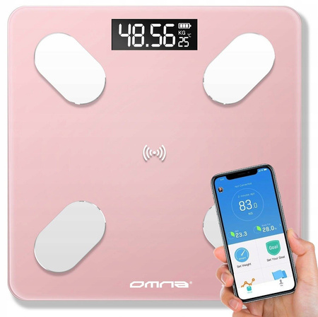 INTELIGENTNA WAGA ŁAZIENKOWA SMART SZKLANA BIAŁY