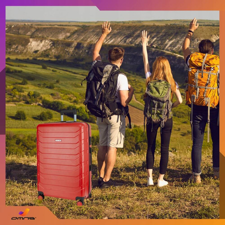 Walizka podróżna na kółkach średnia kuferek poliwęglan dla dziewczynki 63L