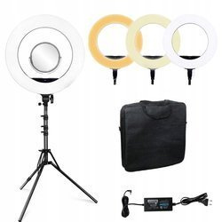 LAMPA PIERŚCIENIOWA 46cm STATYW MAKIJAŻ 144W-240W