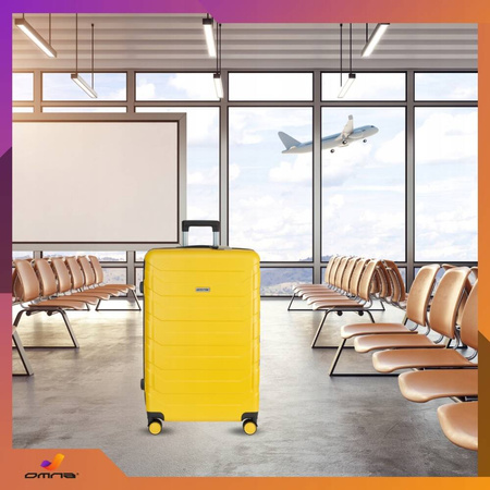 Walizka średnia podróżna solidna torba bagaż kufer lekka kółka samolot 63L