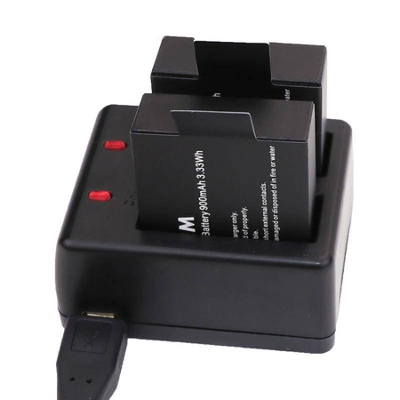 Podwójna ładowarka baterii do kamer sportowych