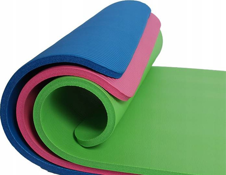 RÓŻOWA MATA DO ĆWICZEŃ JOGI GRUBOŚĆ 1,5cm + TORBA