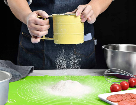 DUŻA STOLNICA SILIKONOWA MATA KUCHENNA Z MIARAMI