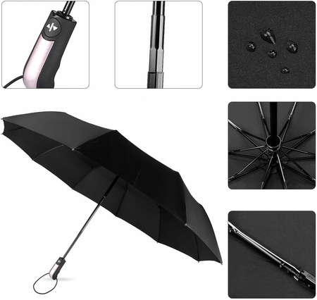 PORZĄDNY PARASOL PARASOLKA AUTOMAT SKŁADANY WŁÓKNO