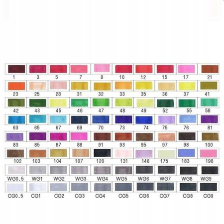 MARKERY MEGA ZESTAW 168 SZTUK KOLORY ETUI NASYCONE