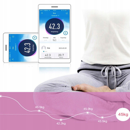 INTELIGENTNA WAGA ŁAZIENKOWA SMART SZKLANA BIAŁY