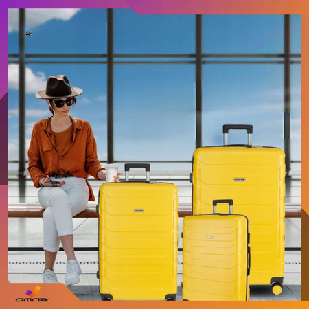 Zestaw 3 solidnych walizek podróżnych bagaż kufer lekka samolot 94L+63L+40L