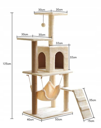 DRAPAK DLA KOTA WIEŻA LEGOWISKO DOMEK 5 POZIOMÓW