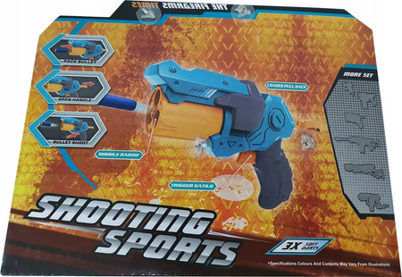 PISTOLET WYRZUTNIA DO NERF MAGAZYNEK + 3 STRZAŁKI