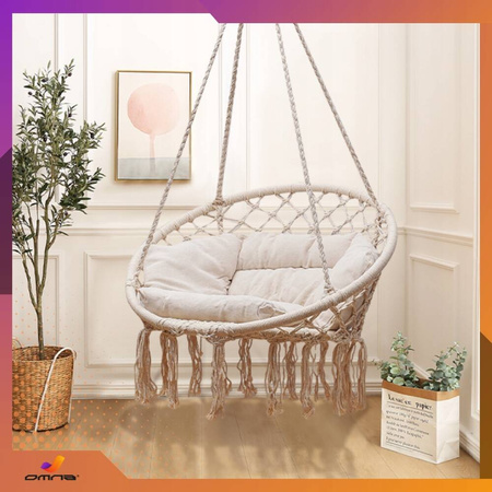 Fotel wiszący ogrodowy huśtawka bocianie gniazdo do domu ogrodu z poduszką