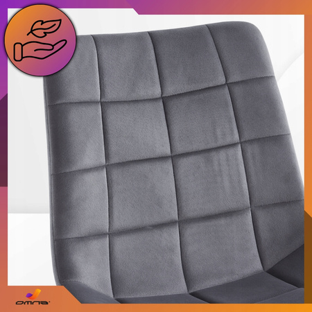 Czarne krzesło tapicerowane welurowe pikowane metalowe nogi do jadalni salonu Loft