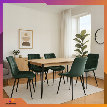 Beżowe krzesło tapicerowane welurowe pikowane metalowe nogi do jadalni salonu Loft