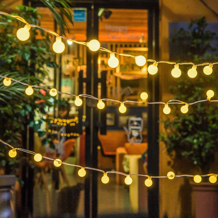 LED 50 LAMPKI NA CHOINKĘ BATERIE 500cm BARWA ŻÓŁTA