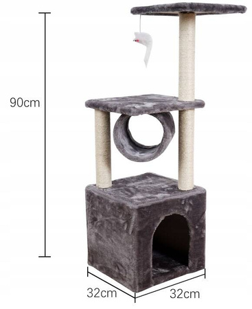 DRAPAK DRZEWKO WIEŻA DLA KOTA DUŻY DOMEK BUDKA LEGOWISKO SŁUPEK MYSZKA