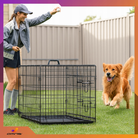 Klatka dla psa kennelowa do samochodu transportowa metalowa kojec 92x57x63