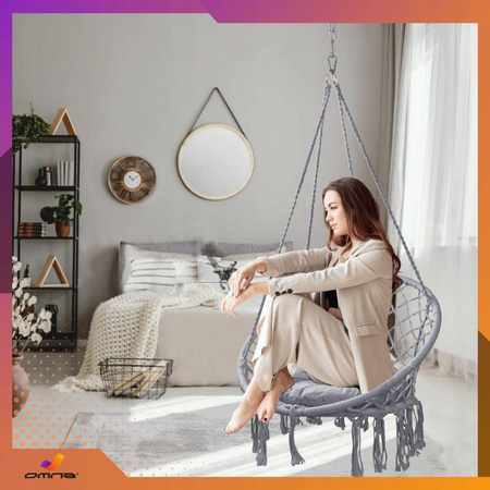 Fotel wiszący huśtawka bocianie gniazdo do domu, ogrodu na taras dla dzieci