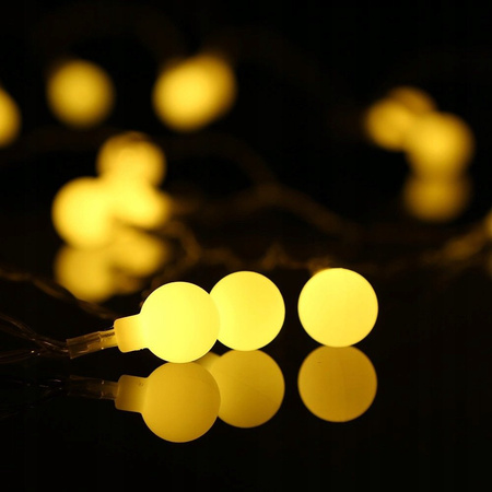 LED 50 LAMPKI NA CHOINKĘ BATERIE 500cm BARWA ŻÓŁTA