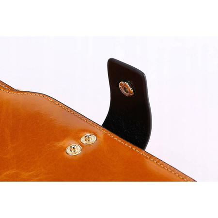 Skórzany portfel damski skóra system RFID CZERWONY