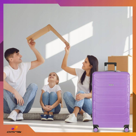 Walizka podróżna na kółkach średnia kuferek poliwęglan dla dziewczynki 63L