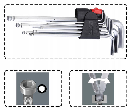 ZESTAW KLUCZE IMBUSOWE IMBUSY 1.5-10 IMBUS KLUCZ