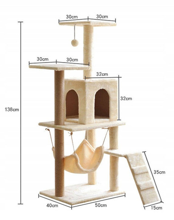 DRAPAK DLA KOTA WIEŻA LEGOWISKO DOMEK 5 POZIOMÓW
