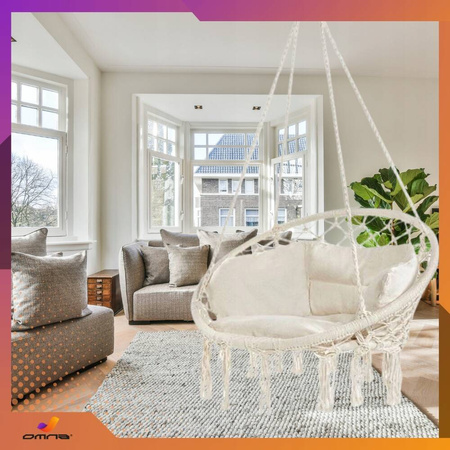 Fotel wiszący ogrodowy huśtawka bocianie gniazdo do domu ogrodu z poduszką