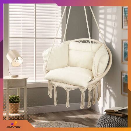 Fotel wiszący ogrodowy huśtawka bocianie gniazdo do domu ogrodu z poduszką