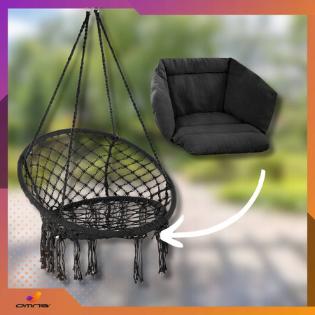 Fotel wiszący ogrodowy huśtawka bocianie gniazdo do domu ogrodu z poduszką