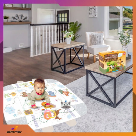 Mata edukacyjna interaktywna dla dziecka dzieci dwustronna składana kojec