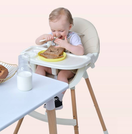 KRZESEŁKO DO KARMIENIA DLA DZIECI 3w1 TACA FOTELIK
